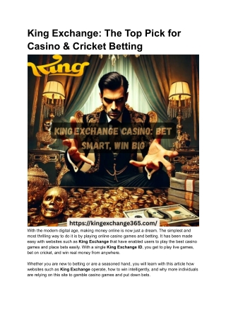King Exchange_ The Top Pick for Casino & Cricket Betting