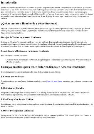 Consejos prácticos para tener éxito vendiendo en Amazon Handmade