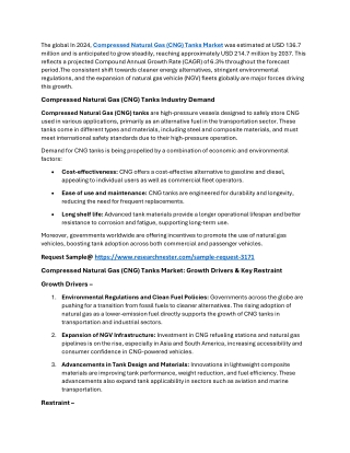 Compressed Natural Gas (CNG) Tanks Market 2025-2037 | Size, Growth