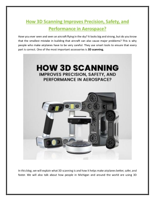 How 3D Scanning Improves Precision, Safety, and Performance in Aerospace?