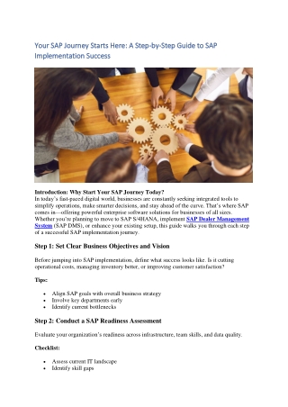Your SAP Journey Starts Here A Step-by-Step Guide to Successful SAP Implementation