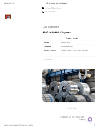 HR and CR Sheet Suppliers in Jammu & Kashmir | Chequered Plate Suppliers in Guru