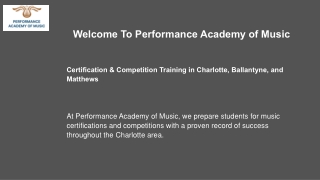 welcome to performance academy of music