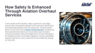 How Safety Is Enhanced Through Aviation Overhaul Services