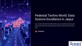 Best Data Science Course in Jaipur | Pedestal Techno World