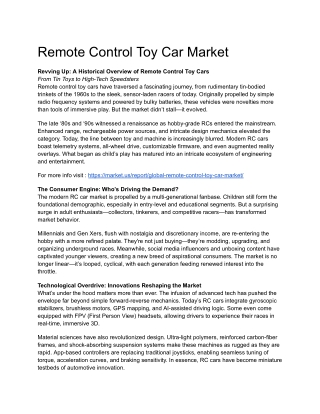 Exploring Regional Trends in RC Car Demand