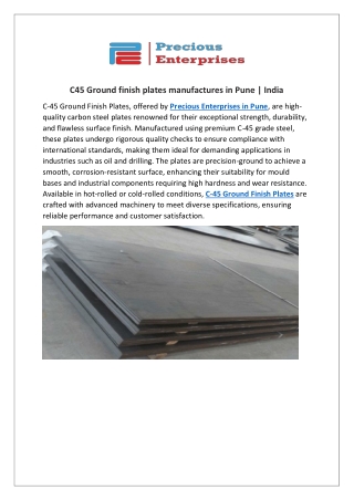 C-45 ground plate manufacturers