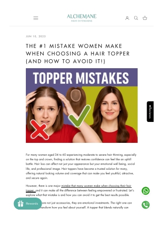 The #1 Mistake Women Make When Choosing a Hair Topper (And How to Avoid-It!)