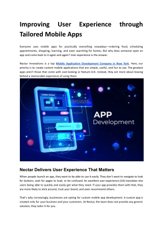 improving user experience through tailored mobile