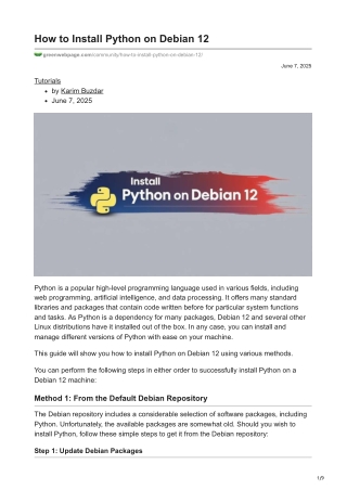How to Install Python on Debian 12