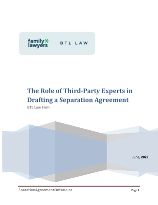 The Role of Third-Party Experts in Drafting a Separation Agreement