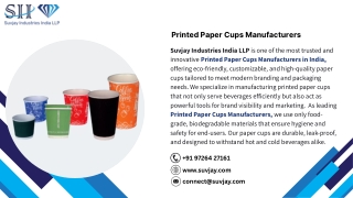 Printed Paper Cups Manufacturers