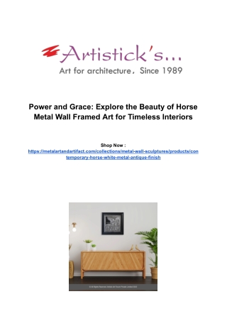 Explore the Beauty of Horse Metal Wall Framed Art for Timeless Interiors