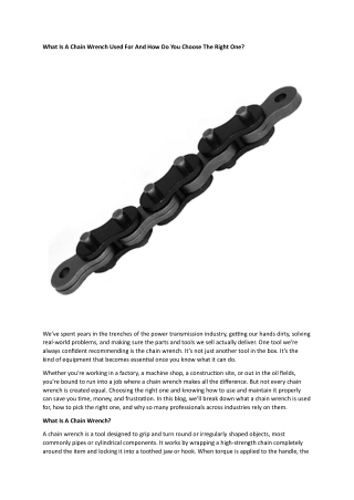 Chain Wrench