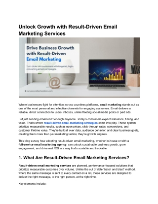 Unlock Growth with Result-Driven Email Marketing Services