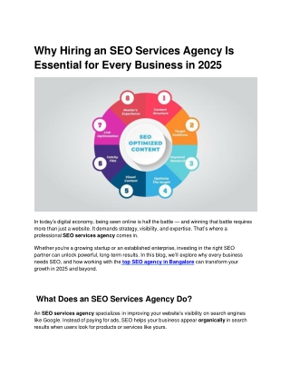 Why Hiring an SEO Services Agency Is Essential for Every Business in 2025