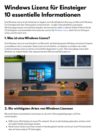 Windows Lizenz für Einsteiger 10 essentielle Informationen
