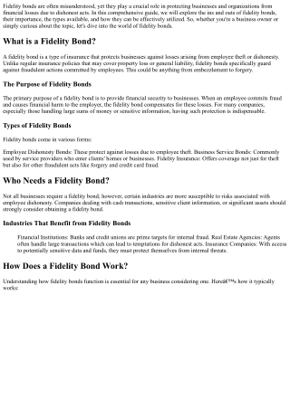 fidelity bonds are often misunderstood yet they