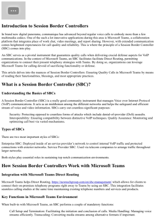 introduction to session border controllers