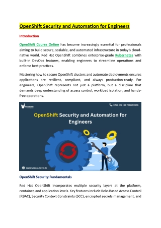 openshift security and automation for engineers