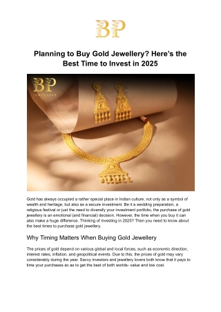 Planning to Buy Gold Jewellery_ Here’s the Best Time to Invest in 2025