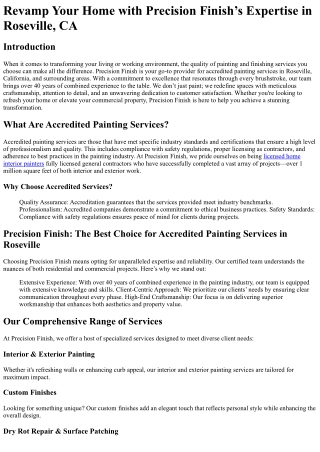 Revamp Your Home with Precision Finish’s Expertise in Roseville, CA