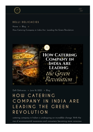 How Catering Company in India Are  Leading the Green Revolution