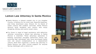 Best Lemon Law Attorney in Santa Monica - Sage Law Group LLP