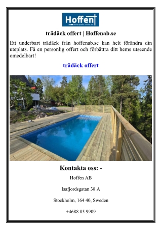 trädäck offert  Hoffenab.se