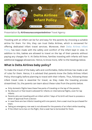 Delta Airlines Infant Policy
