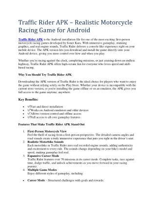 traffic rider apk