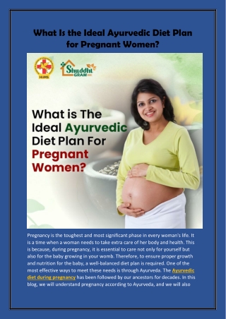 What Is the Ideal Ayurvedic Diet Plan for Pregnant Women?