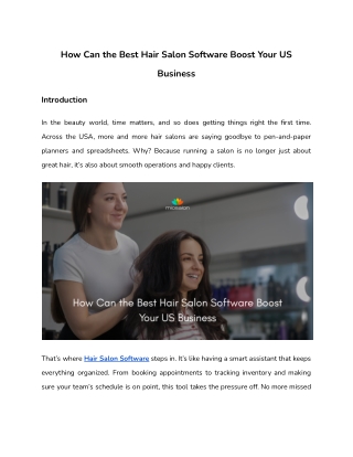 How Can the Best Hair Salon Software Boost Your US Business