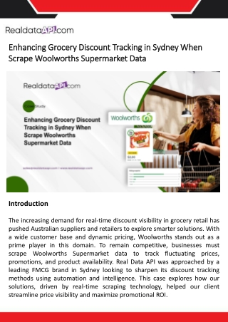 Enhancing Grocery Discount Tracking in Sydney When Scrape Woolworths Supermarket Data
