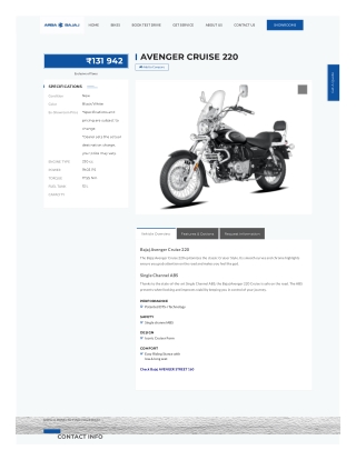 Bajaj Avenger Cruise 220 Price In Bangalore -  Amba Bajaj