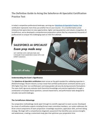Salesforce-AI-Specialist Practice Test