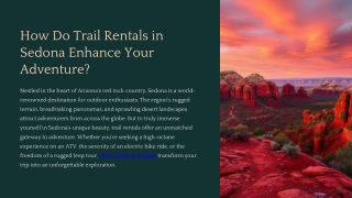 How Do Trail Rentals in Sedona Enhance Your Adventure