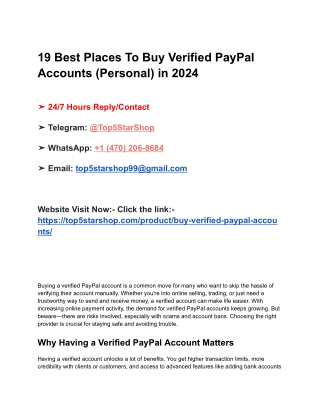 19 Best Places To Buy Verified PayPal Accounts (Personal) in 2024