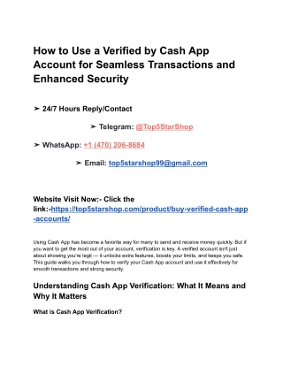 How to Use a Verified by Cash App Account for Seamless Transactions and Enhanced Security