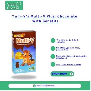 Yum V’s Multi-V Plus Bears – Chocolate Multivitamin | Vital Grocer