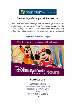 disneys sequoia lodge gold crest com