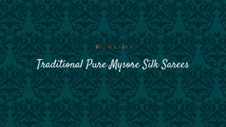 Buy Best Pure Mysore Silk Sarees India