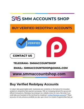 Buy Verified RedotPay Accounts