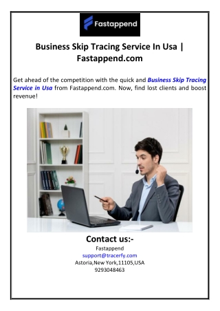 Business Skip Tracing Service In Usa | Fastappend.com