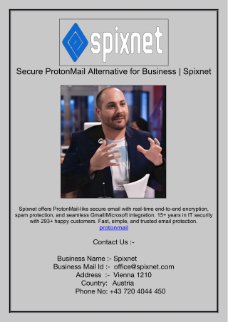 secure protonmail alternative for business spixnet