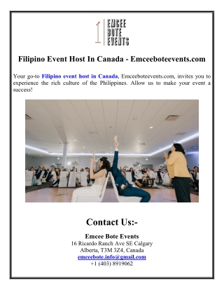 filipino event host in canada emceeboteevents com