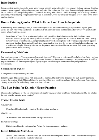House Painting Quotes: What to Expect and How to Negotiate