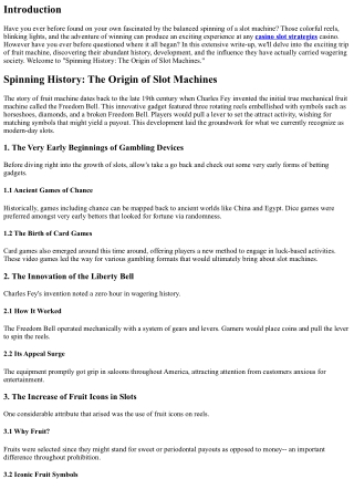 Spinning Background: The Beginning of Slot Machines
