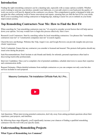 Top Remodeling Contractors Near Me: How to Find the Best Fit