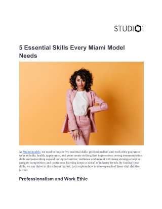 5 Essential Skills Every Miami Model Needs
